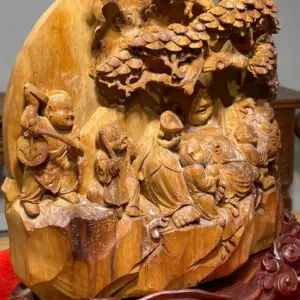 Tượng Di Lặc Gỗ Hoàng Đàn Cao 27cm