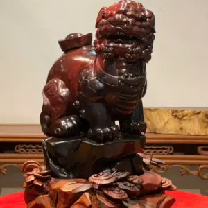 z7747526316285_9084933ff2e4c8230368994aff849e62 Tượng Nghê Gỗ Trắc Cao 40cm