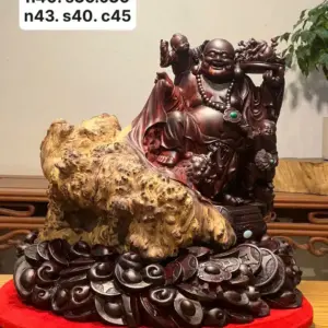 Tượng Di Lặc Gỗ Nu Cẩm Cao 45cm