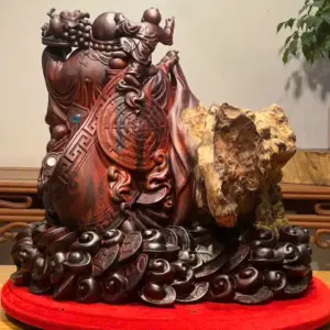 Tượng Di Lặc Gỗ Nu Cẩm Cao 45cm