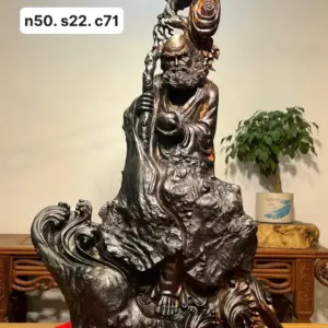 Tượng Đạt Ma Gỗ Mun Hoa Cao 71cm