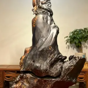 Tượng Đạt Ma Gỗ Mun Hoa Cao 71cm