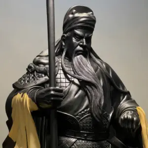 Tượng Quan Công Gỗ Nu Mun Cao 106cm