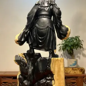 Tượng Quan Công Gỗ Nu Mun Cao 106cm
