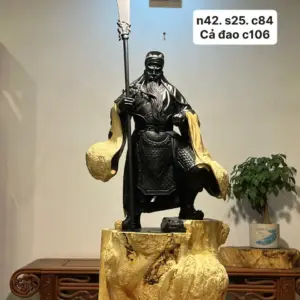Tượng Quan Công Gỗ Nu Mun Cao 106cm