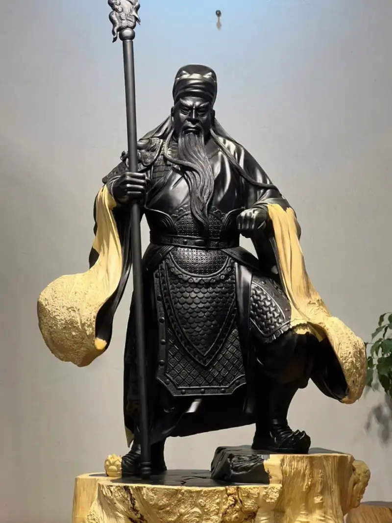 Tượng Quan Công Gỗ Nu Mun Cao 106cm