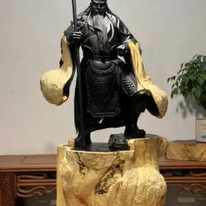 Tượng Quan Công Gỗ Nu Mun Cao 106cm