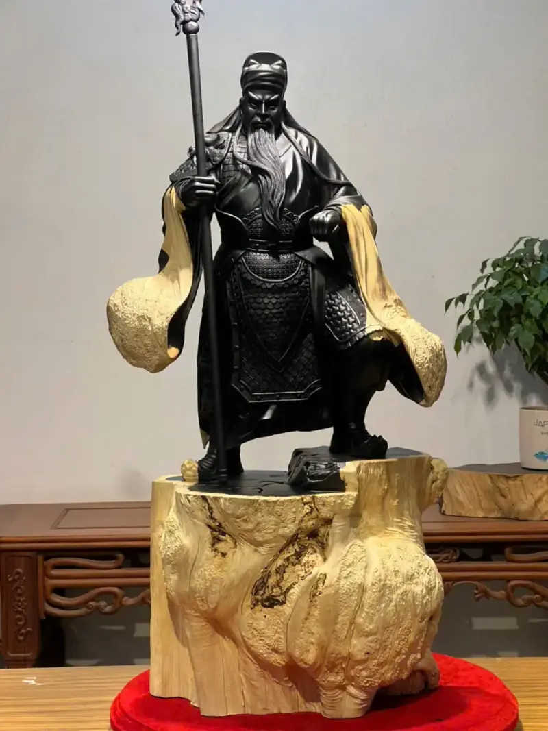 Tượng Quan Công Gỗ Nu Mun Cao 106cm