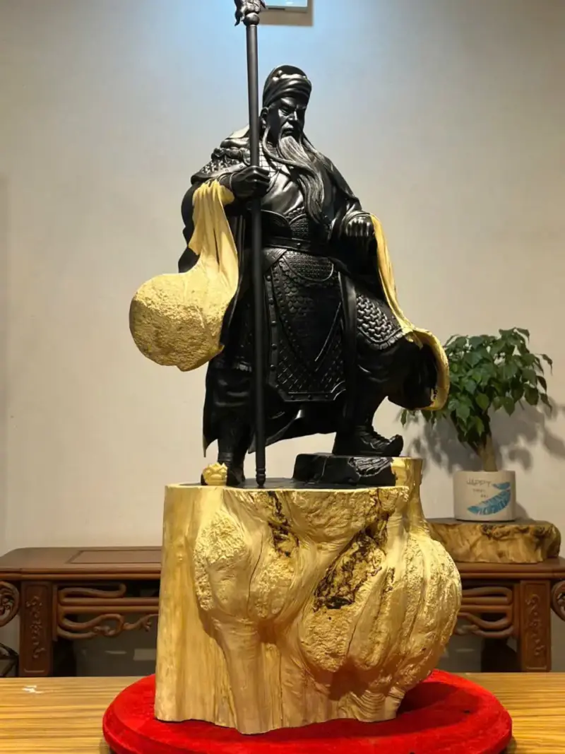 Tượng Quan Công Gỗ Nu Mun Cao 106cm