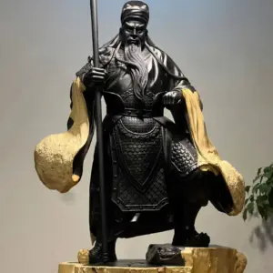 Tượng Quan Công Gỗ Nu Mun Cao 106cm