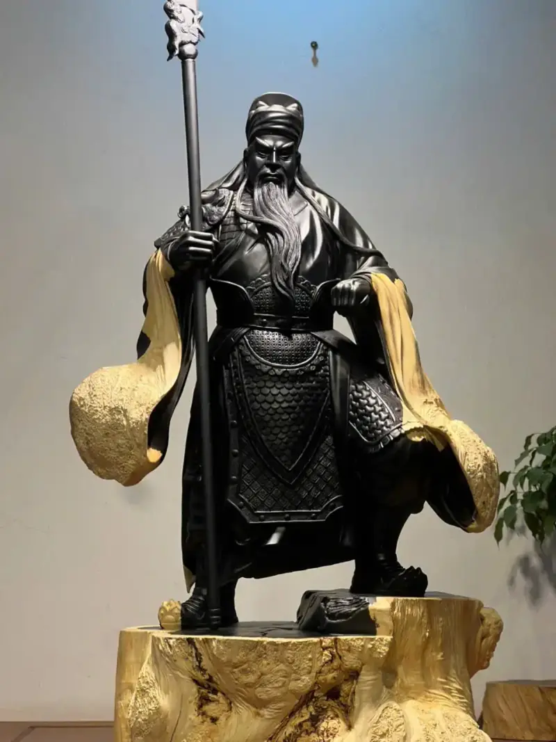 Tượng Quan Công Gỗ Nu Mun Cao 106cm