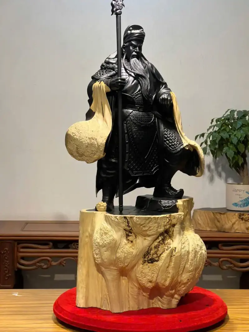 Tượng Quan Công Gỗ Nu Mun Cao 106cm