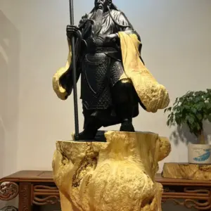 Tượng Quan Công Gỗ Nu Mun Cao 106cm