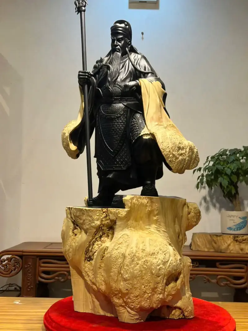 Tượng Quan Công Gỗ Nu Mun Cao 106cm