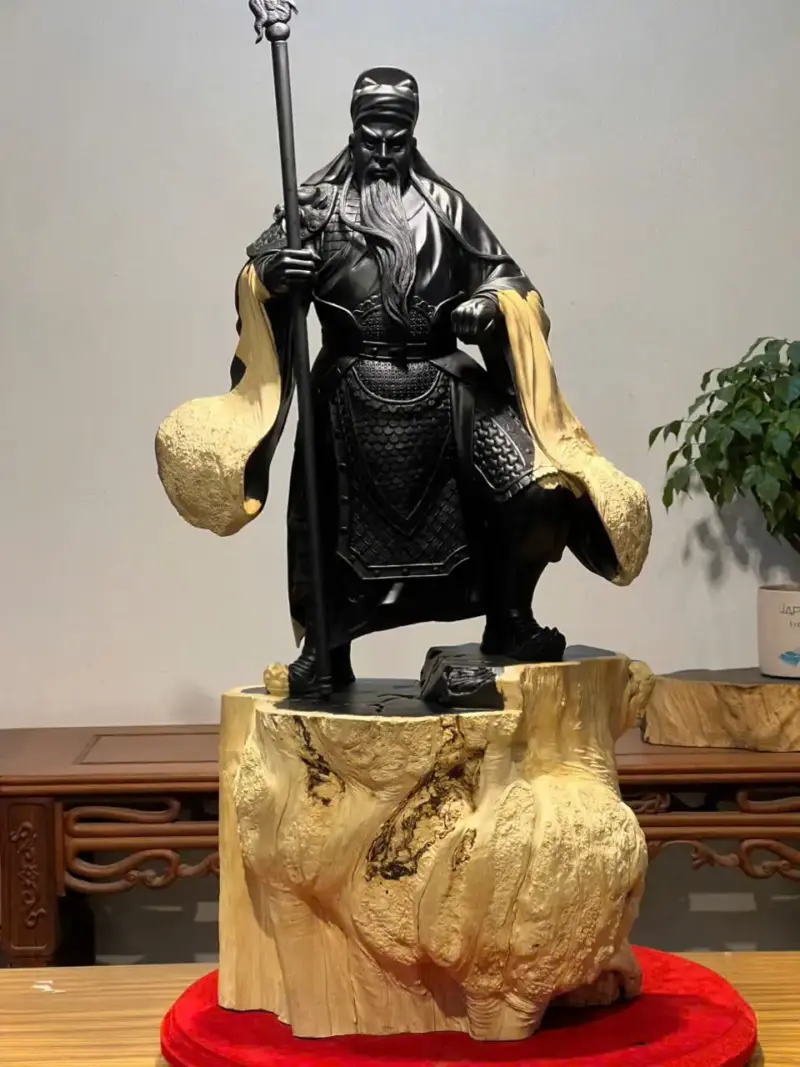 Tượng Quan Công Gỗ Nu Mun Cao 106cm