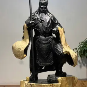 Tượng Quan Công Gỗ Nu Mun Cao 106cm