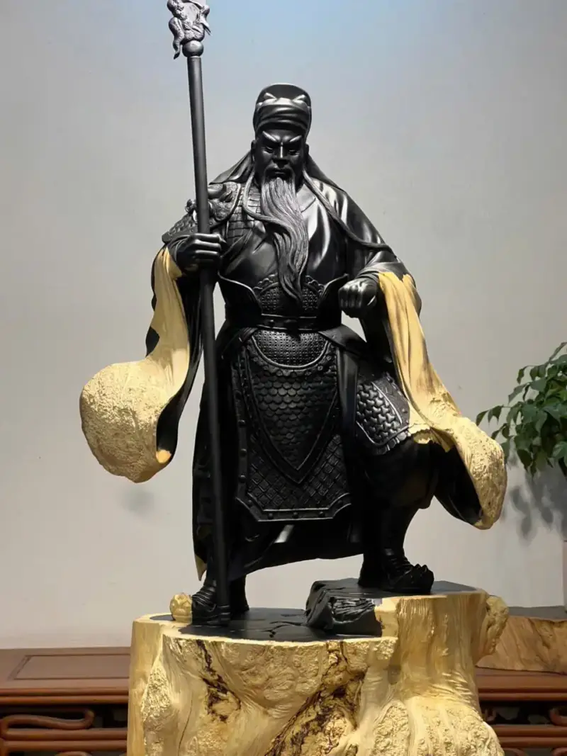 Tượng Quan Công Gỗ Nu Mun Cao 106cm