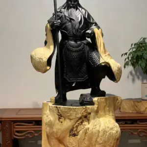 Tượng Quan Công Gỗ Nu Mun Cao 106cm