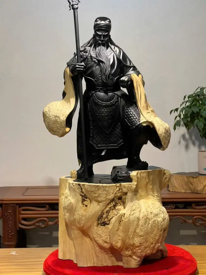 Tượng Quan Công Gỗ Nu Mun Cao 106cm