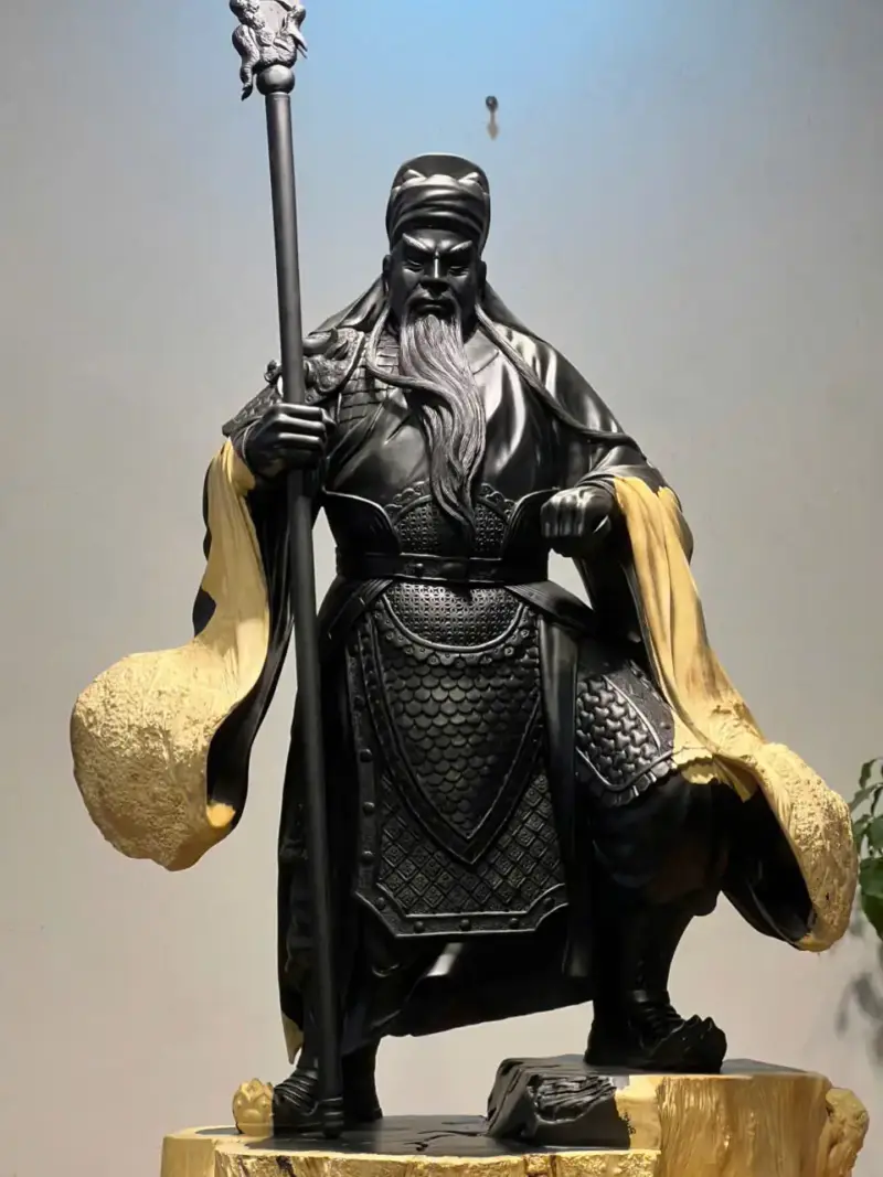Tượng Quan Công Gỗ Nu Mun Cao 106cm
