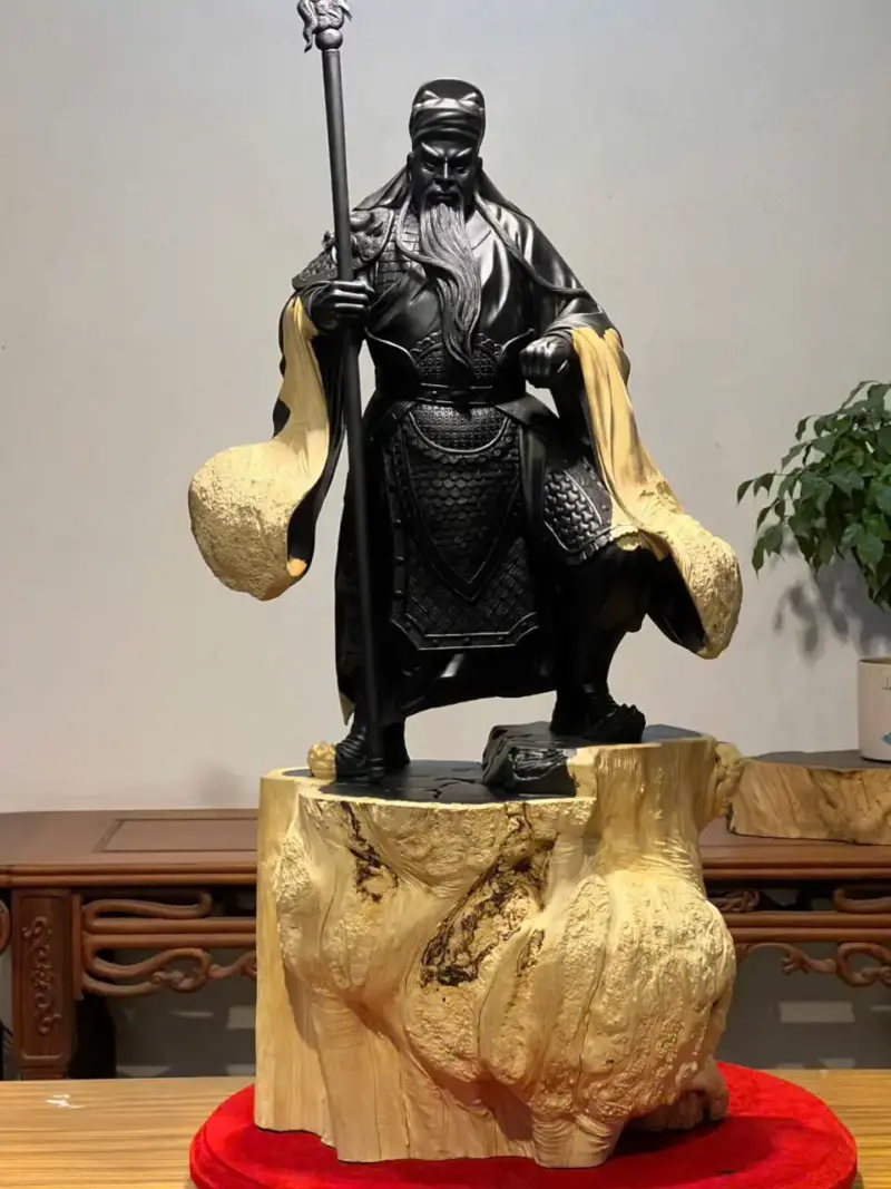 Tượng Quan Công Gỗ Nu Mun Cao 106cm
