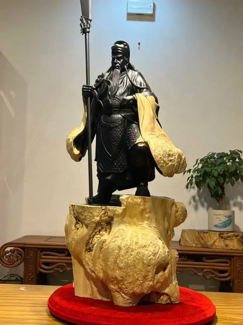 Tượng Quan Công Gỗ Nu Mun Cao 106cm