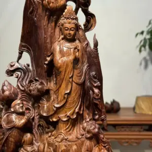 Tượng Phật Bà Gỗ Sưa Cao 46cm