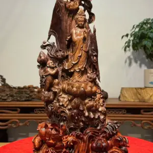 Tượng Phật Bà Gỗ Sưa Cao 46cm