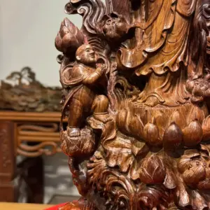 Tượng Phật Bà Gỗ Sưa Cao 46cm