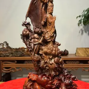 Tượng Phật Bà Gỗ Sưa Cao 46cm