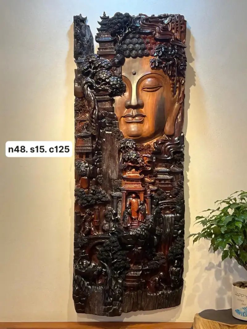 Tượng Diện Phật Gỗ Trắc Cao 125cm