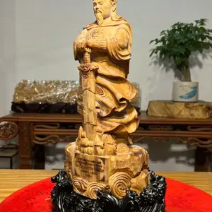 Tượng Trần Quốc Tuấn Gỗ Hoàng Đàn Cao 47cm