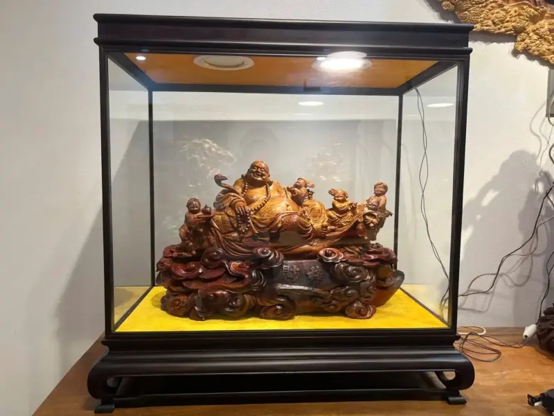 Tượng Di Lặc Gỗ Sưa Già Cao 34cm