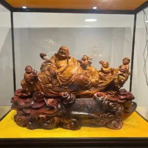 Tượng Di Lặc Gỗ Sưa Già Cao 34cm