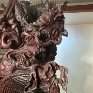 Tượng Đạt Ma Gỗ Nu Tử Đàn Đỏ Cao 126cm