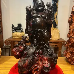 Tượng Di Lặc Gỗ Trắc Cao 68cm