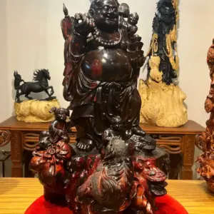 Tượng Di Lặc Gỗ Trắc Cao 68cm