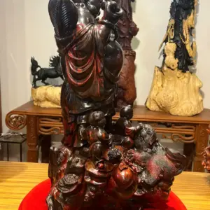 Tượng Di Lặc Gỗ Trắc Cao 68cm