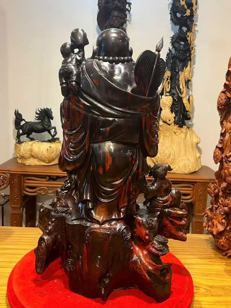 Tượng Di Lặc Gỗ Trắc Cao 68cm