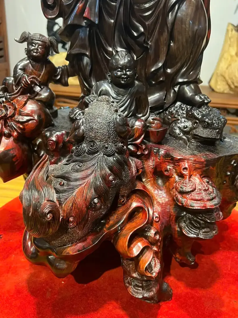 Tượng Di Lặc Gỗ Trắc Cao 68cm