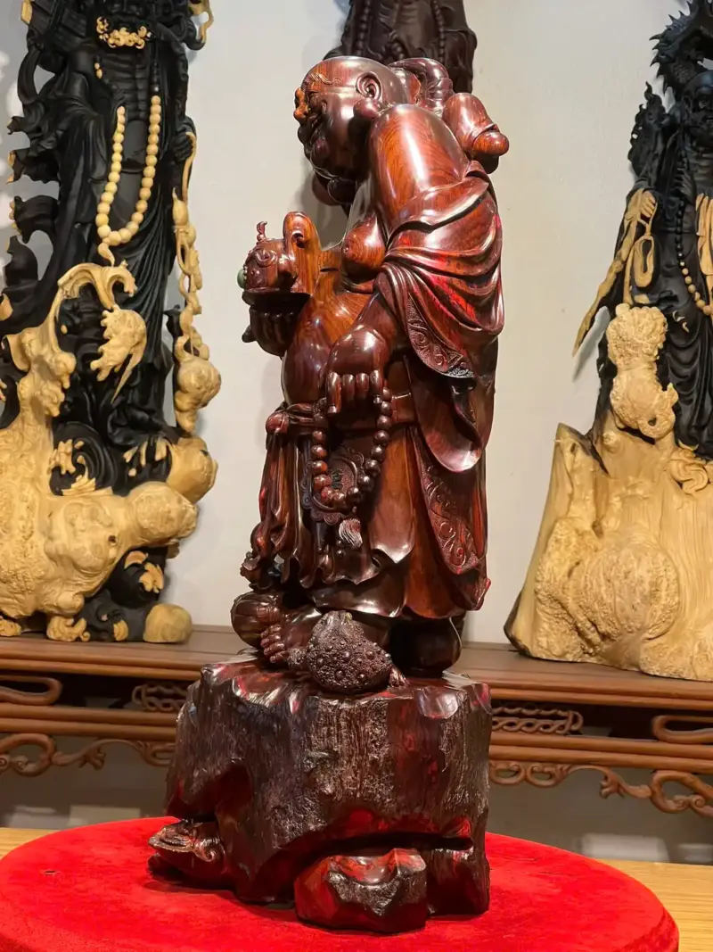 Tượng Di Lặc Gỗ Trắc Cao 65cm