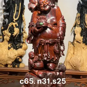 Tượng Di Lặc Gỗ Trắc Cao 65cm