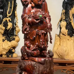 Tượng Di Lặc Gỗ Trắc Cao 65cm