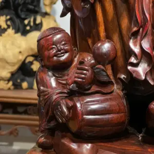 Tượng Di Lặc Gỗ Trắc Cao 65cm