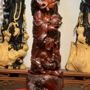 Tượng Di Lặc Gỗ Trắc Cao 65cm