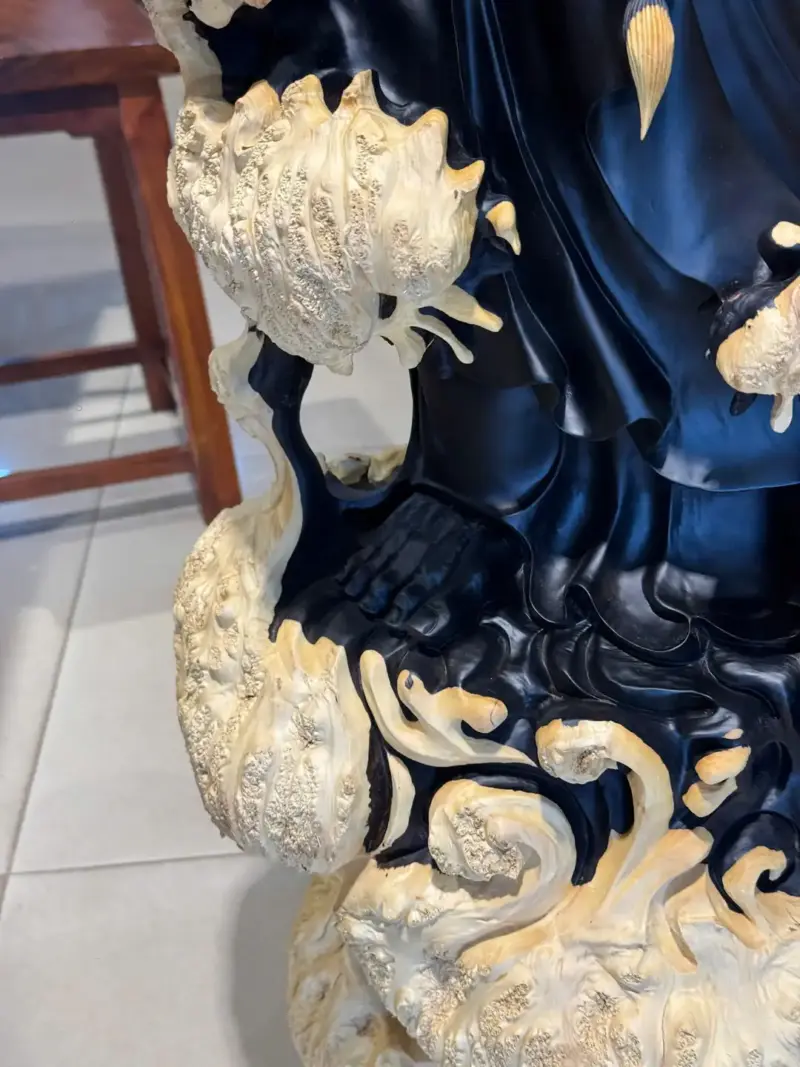 Tượng Đạt Ma Gỗ Nu Mun Cao 121cm