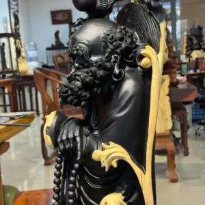Tượng Đạt Ma Gỗ Nu Mun Cao 121cm
