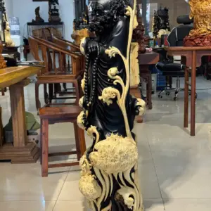 Tượng Đạt Ma Gỗ Nu Mun Cao 121cm