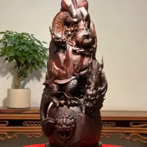 Tượng Huyền Vũ Gỗ Trắc Cao 60cm