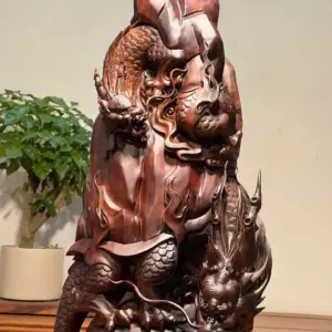 Tượng Huyền Vũ Gỗ Trắc Cao 60cm